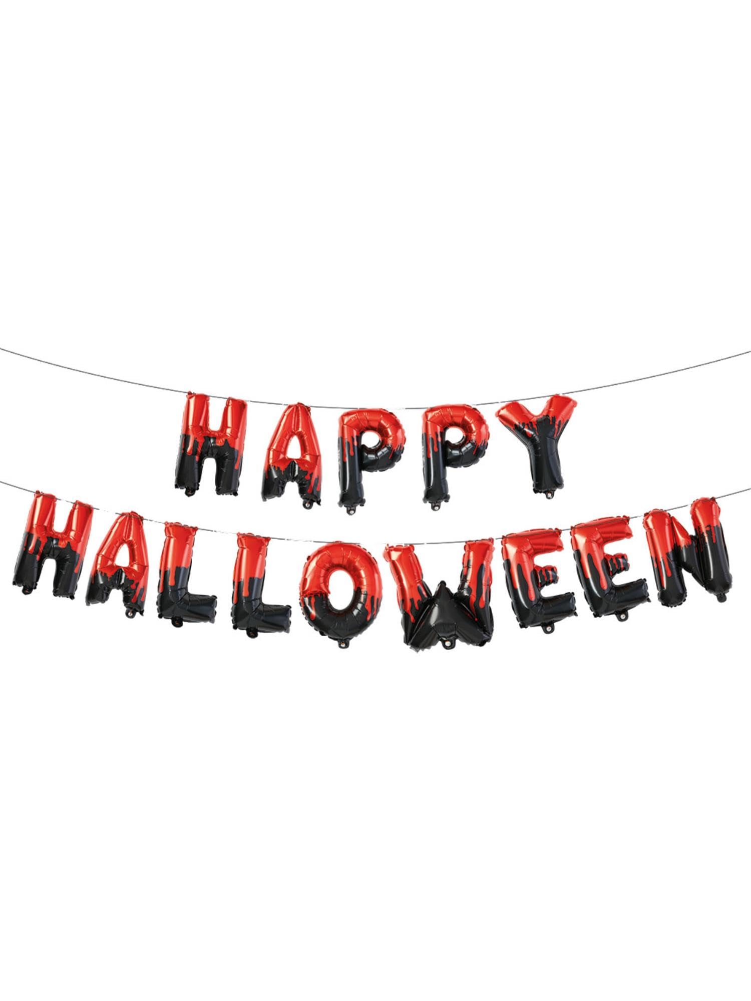 Smiffys 15"/40cm Happy Halloween Foil Balloon Garland with 5m Ribbon Roll, Halloween Fancy Dress Accessory, Halloween Fancy Dress Accessories Dress Up Party Goods