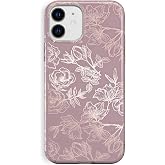 Velvet Caviar Compatible with iPhone 12 Mini Case for Women Cute - 10ft Drop Tested - Protective Phone Cover (Floral Rose Gold, Purple)