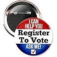 5 Pack - I Can Help You Register to Vote! Pinback Button Badges - 3 Inch