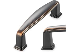 KOOFIZO Square Foot Cabinet Arch Pull - Oil Rubbed Bronze Furniture Handle, 3 Inch/76mm Screw Spacing, 10-Pack for Kitchen Cupboard Door, Bedroom Dresser Drawer, Bathroom Furniture Hardware