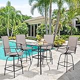 Vongrasig 5 Piece Patio Swivel Bar Set, All Weather