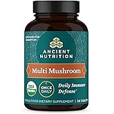 Ancient Nutrition Mushroom Supplement, Organic Multi Mushroom Immune Support Tablet, Supports Stress Response, Gluten Free, Paleo and Keto Friendly, 30 Count