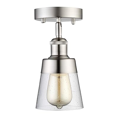 Buy Modern Glass Flush Mount Light Fixture Mini Clear Seeded Glass Shade Semi Flush Mount Ceiling Light For Hallway Living Room Bedroom Kitchen Entryway Brushed Nickel Online In Indonesia B07tvldpz2