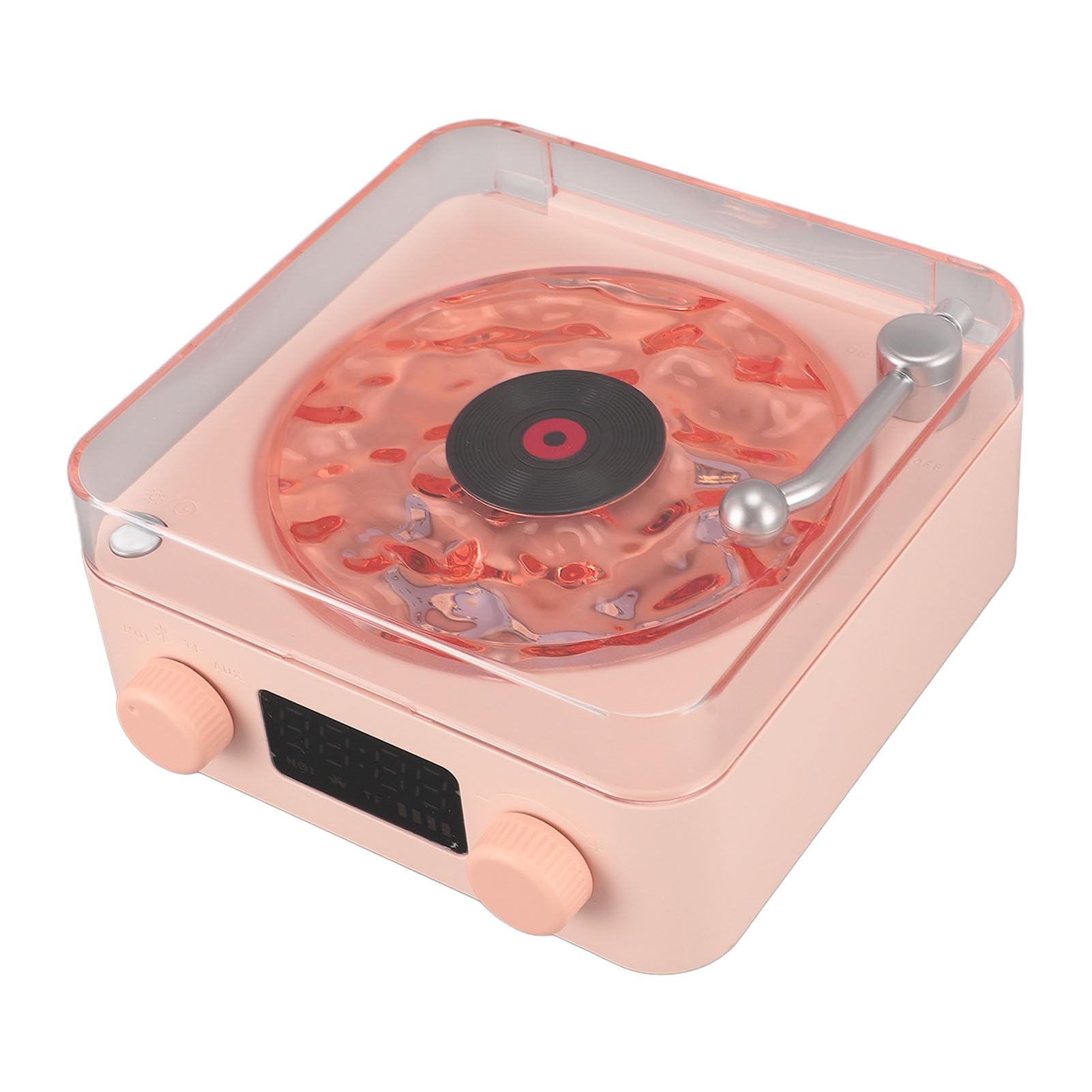 Bluetooth Record Player, 3 in 1 Record Player Style Speaker with Night Light and Time Display,Mini Record Player with 4 Sounds of Nature