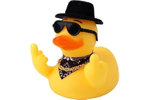 Fukaisu Middle Finger Car Ducks, Rubber Ducks Dashboard Decorations Funny Ducky Ornament for Car Dashboard Home Office Table 