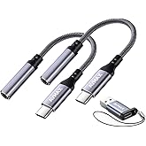 AVMAX USB C to 3.5mm Audio Headphone Adapter HiFi 2 Pack,Type c to Aux Female Cable for Phone 16 15 Plus Pro Max Pad, S24 S23