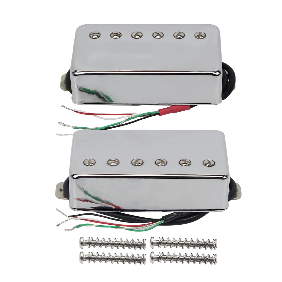 FLEOR 7-8K Neck Pickup & 14-15K Bridge Pickup Alnico 5 4-Wires Humbucker Pickups Set for LP Style Electric Guitar — image 1