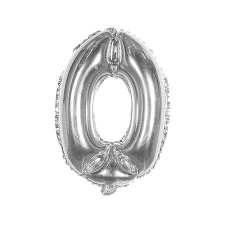 sourcingmap Folie Nummer 0 Form Helium Ballon Geburtstag Hochzeit Party Dekor Silber Ton 30' de