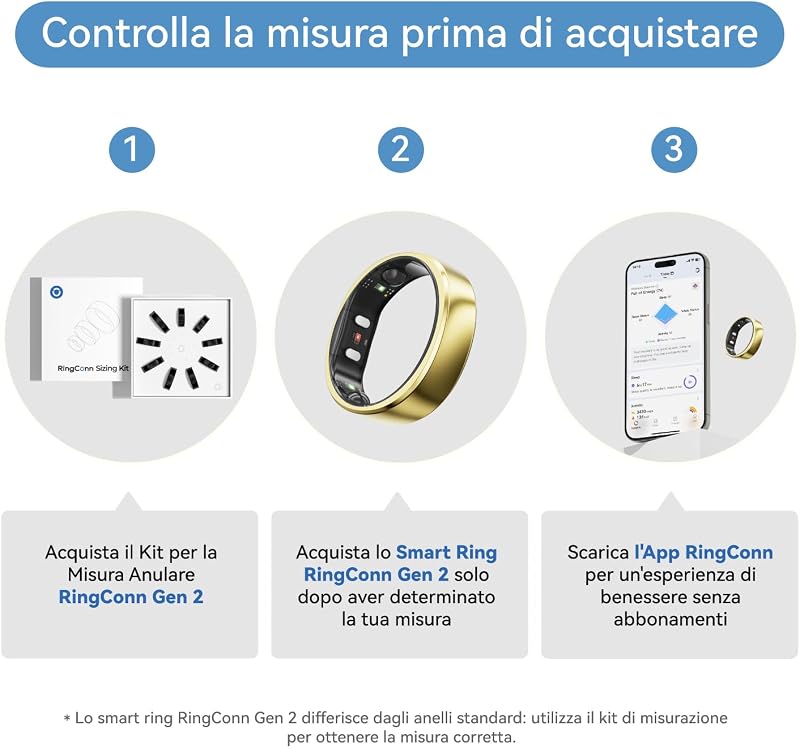 Gen 2 Anello Intelligente - Oro Reale - Taglia 8
