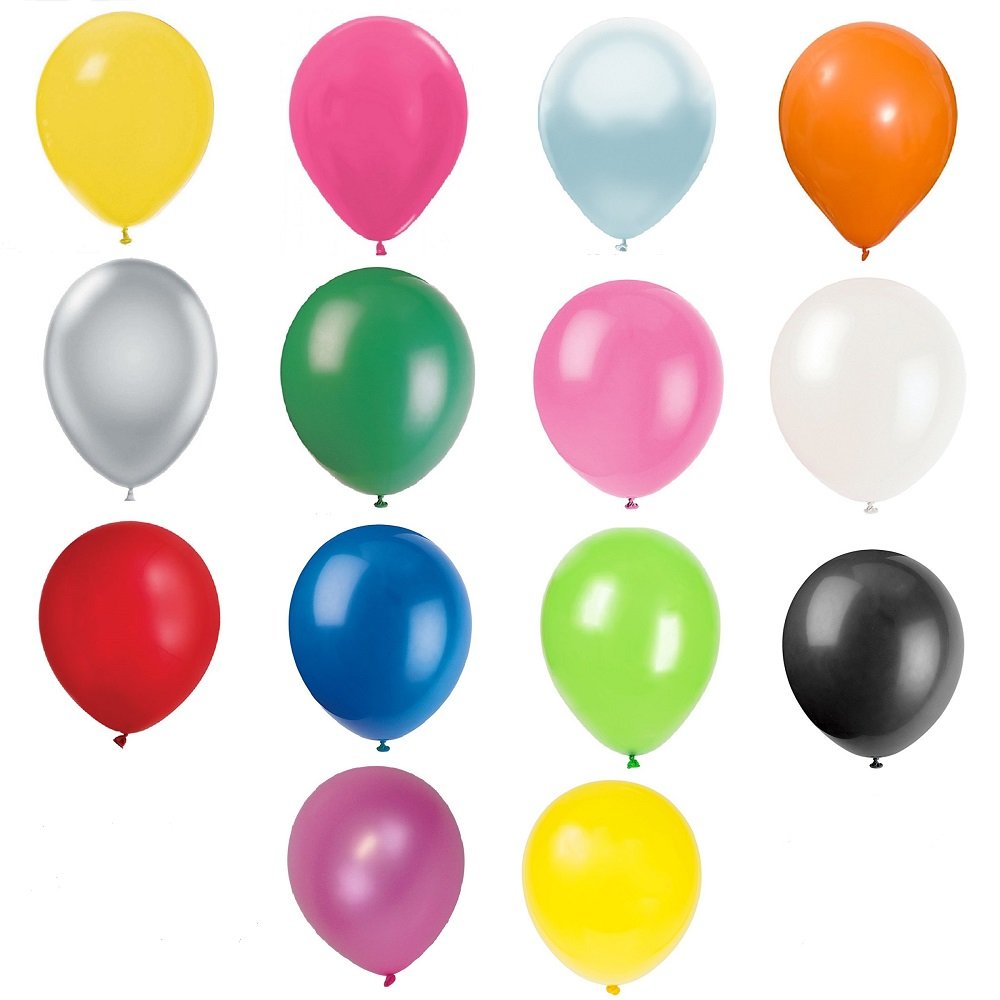 50 pcs 10" (25CM) Balloons High Quality Pearlised Metallic Latex Air or Helium Wedding Birthday Christmas Party Decoration Available in 14 colours (Assorted)