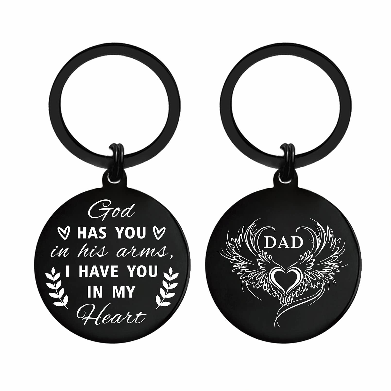 Yobent Sympathy Gifts for Loss of Dad, Dad Fathers Day Remembrance Gifts, Father Memorial Keyring, Grieving Key Ring for Father Died