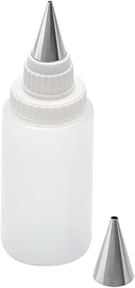 Kaiser Inspiration Spritzflasche mit 2 Edelstahl-Tüllen, Quetschflasche 75 ml, Kekse verzieren, Dekorieren, Beschriften von Torten, Kuchen, Tellerrand
