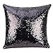 Mermaid The Office Merchandise Sequin Pillow Covers Dwight Schrute Magic Reversible Sequin Cushion Cover Decorative Pillowcase That Change Color (L The Office-Black Sequins)