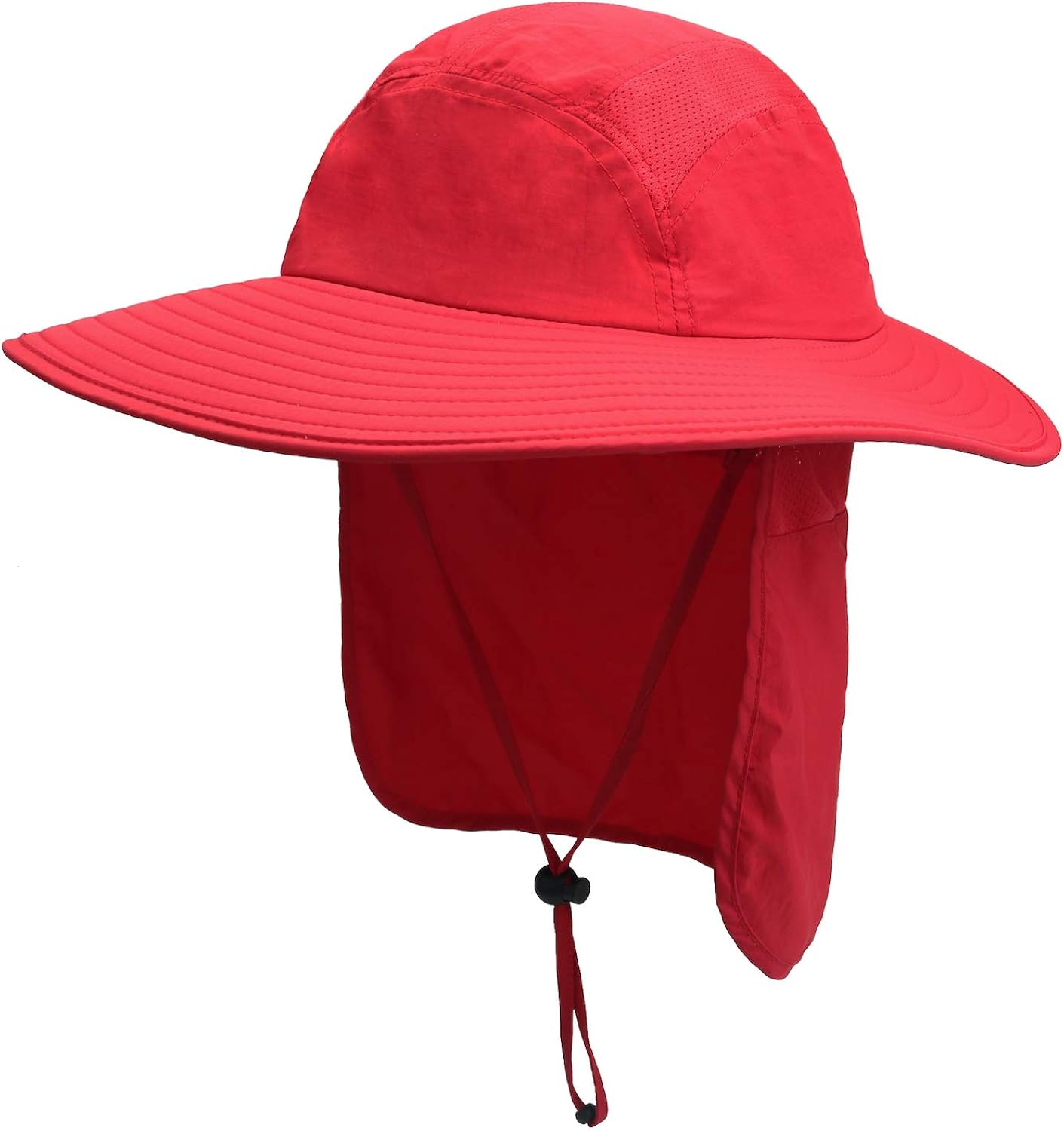Home Prefer Adult UPF 50+ Sun Protection Cap Wide Brim Fishing Hat with Neck Flap Dark Gray : Clothing