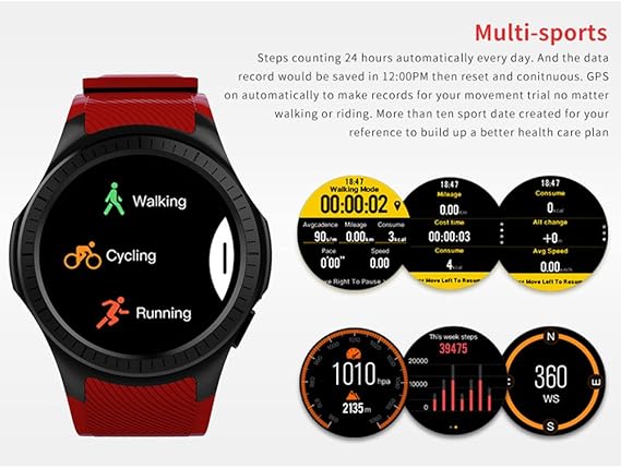 Kivors Reloj Inteligente L1 Bluetooth Smartwatch 1.3 Pulgadas Redondo HD IPS Pantalla Soporte SIM/TF Tarjeta con Podómetro Monitor de Dormir y ...