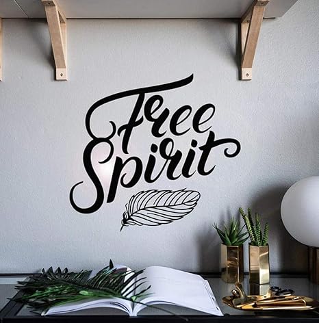 Espíritu Libre Pared Calcomanía Letras Pluma Decoración Del Hogar Para