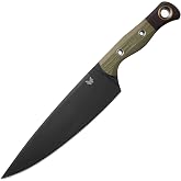 Benchmade Chef Knife Kitchen Knife, CPM-154 Steel Blade (4025BK-01) | OD / Black Bolster G10 handle with black bolster, Drop-Point blade