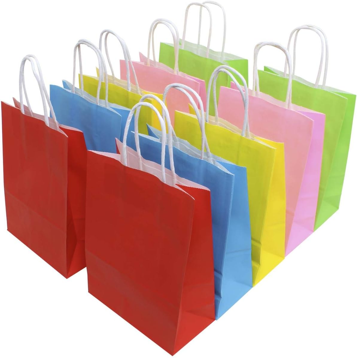 iGadgitz Home U7133 Paper Party Bags with Handles (5 Colours), Paper Gift Bags, Kids Party Bag -Multicoloured -10pcs