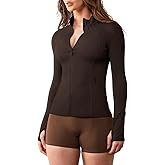 GYM RAINBOW Womens Athletic Zip Up Jackets Contoured Fit Lightweight Running Workout Jacket with Thumb Holes & Pockets