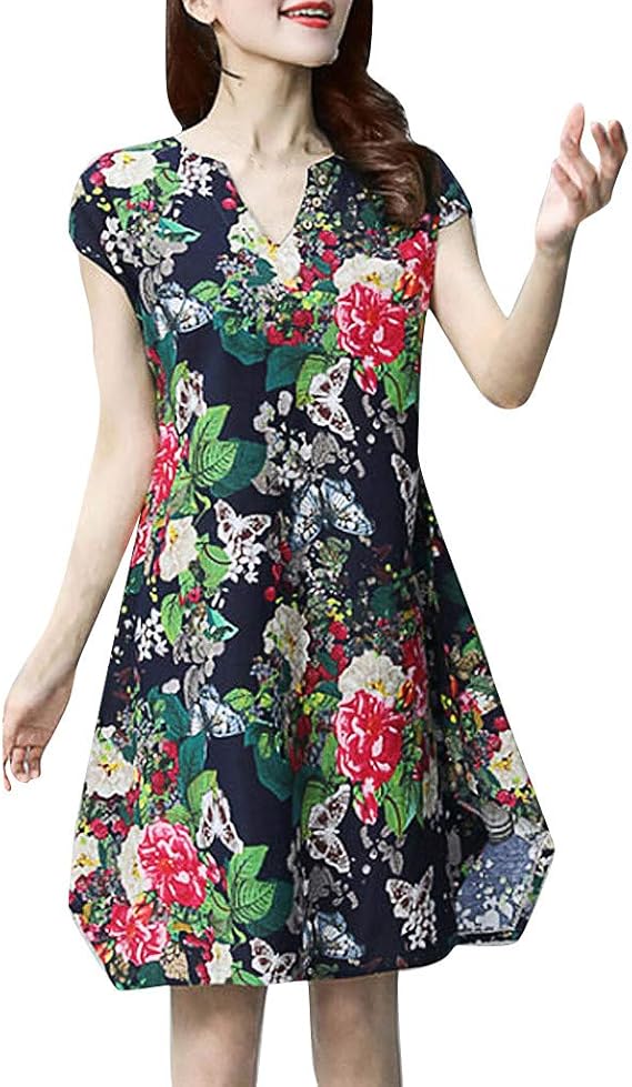 Amazon Co Jp リネンドレス Hodarey ワンピース レディース 女性 大きいサイズ 半袖 綿麻 花柄 ヴィンテージドレス 夏 ワンピース ゆったり ママ ワンピース レディースワンピース チュニック おしゃれ ロング ワンピース お出かけ 普段着 次会 結婚式 腕時計