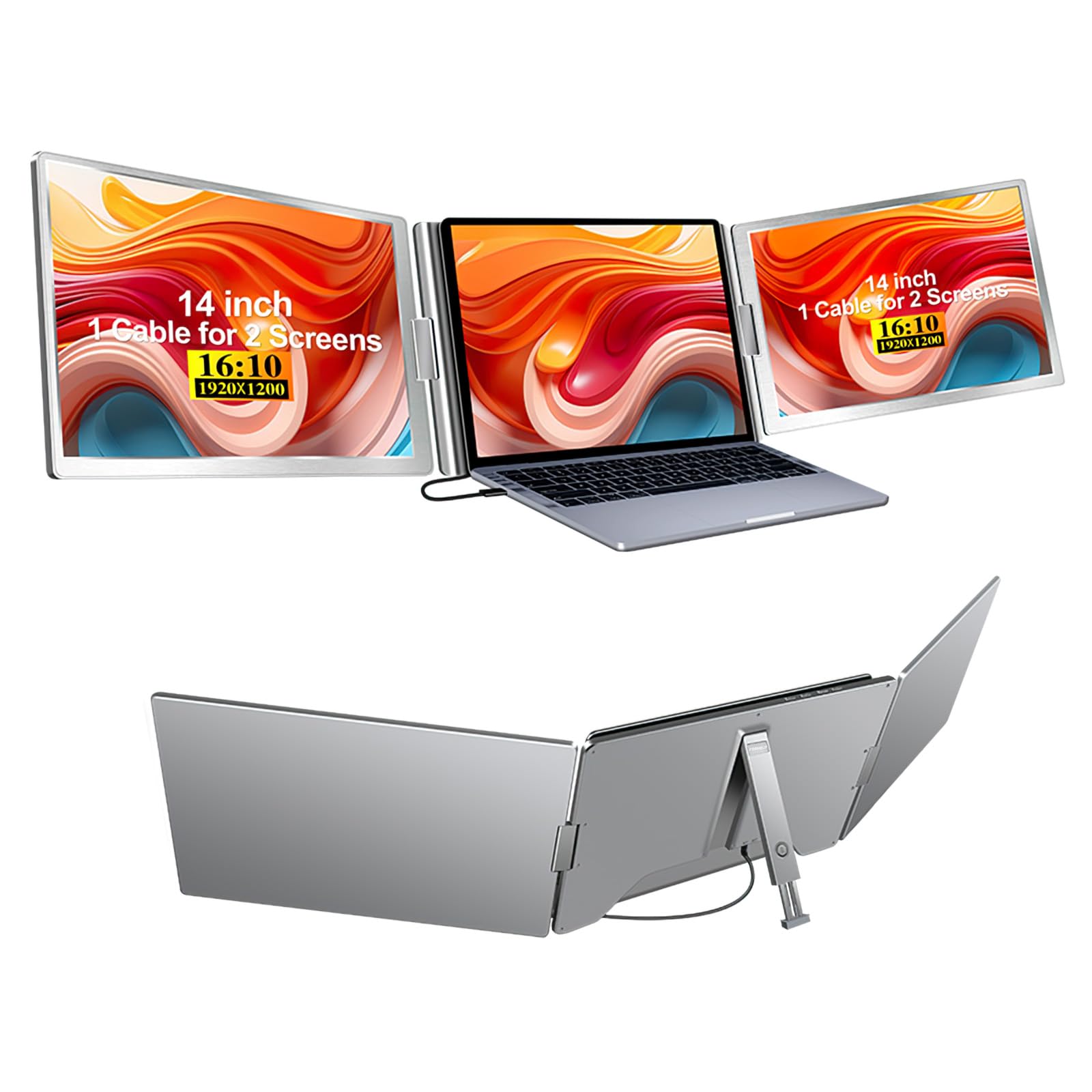 ForHelp Triple Portable Monitor, FHD 1200P IPS
