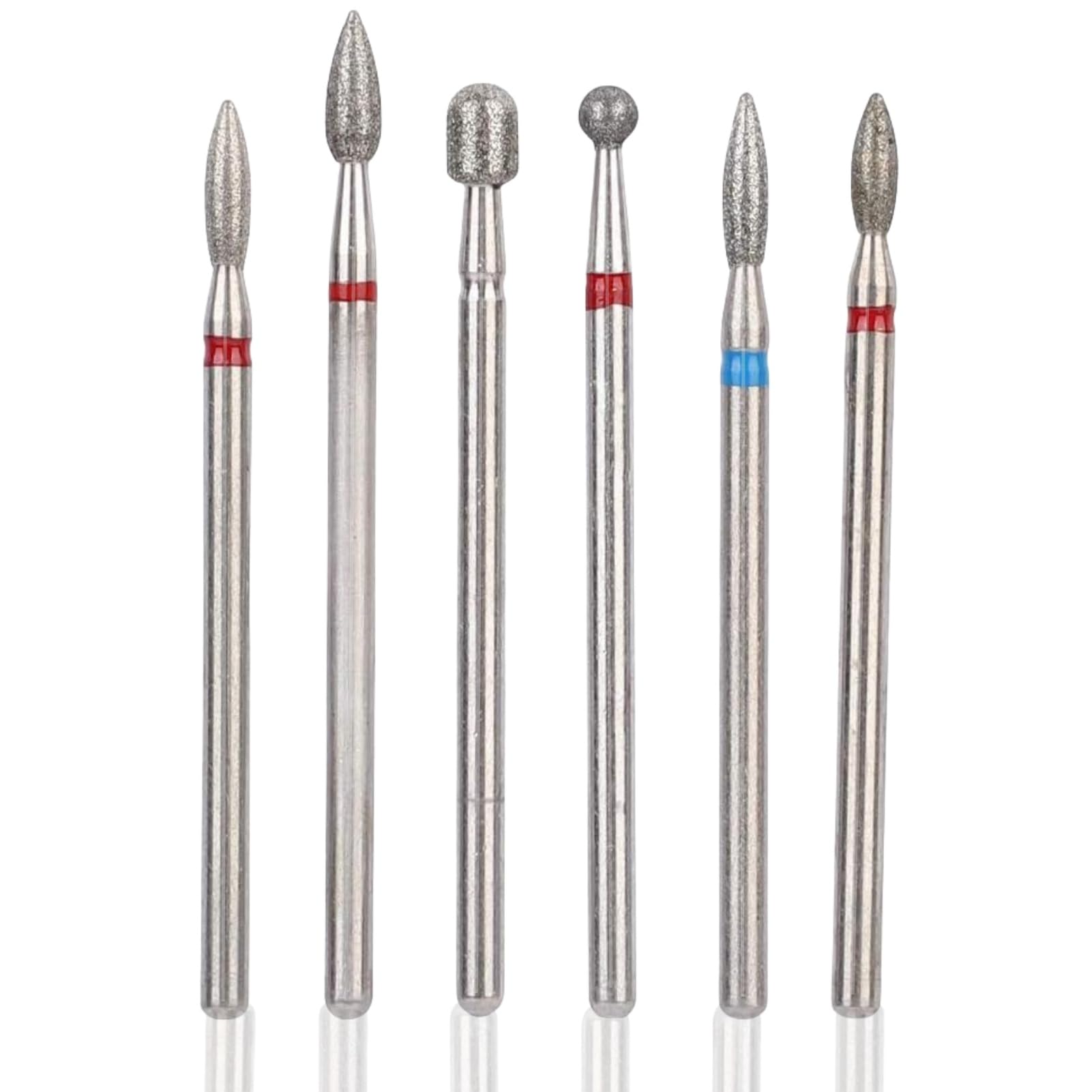 Nail Sander Bits 6 Pcs Set Nail Sander Tips Stainless Steel Professional Accessories for Manicure Pedicure Cuticle Removal Gel Polish (#9)
