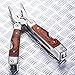 Multitool with Mini Tools Knife Pliers - Best Wooden Handle and Big Attachable Set Bits - Large Utility Multi Function Tool - Good Heavy Ultimate Multi-tool kit for Camping, Hunting - Grand Way 59026