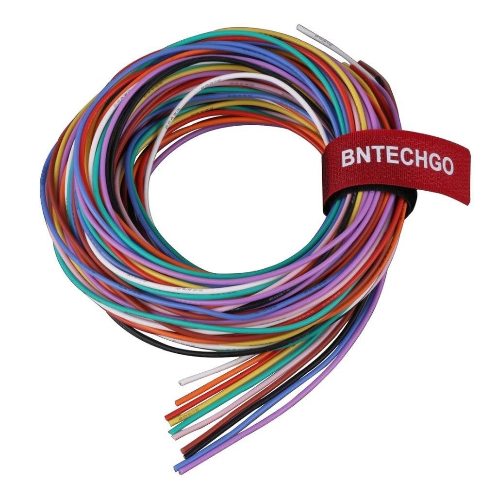 BNTECHGO Ultra Flexible 10 Color 22 AWG Silicone Wire - 60 Strands of Tinned Copper Wire, 600V, 200C