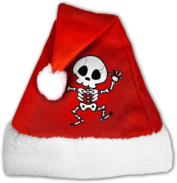 Amazon Co Jp Milicamp サンタ帽子 子供 大人用 クリスマス サンタハット クリスマス帽 可愛い骸骨さん 怖くない ドクロ 装飾 ふかふか 男女兼用 小道具 仮装 コスプレ コスチューム仮装 赤 1個 服 ファッション小物