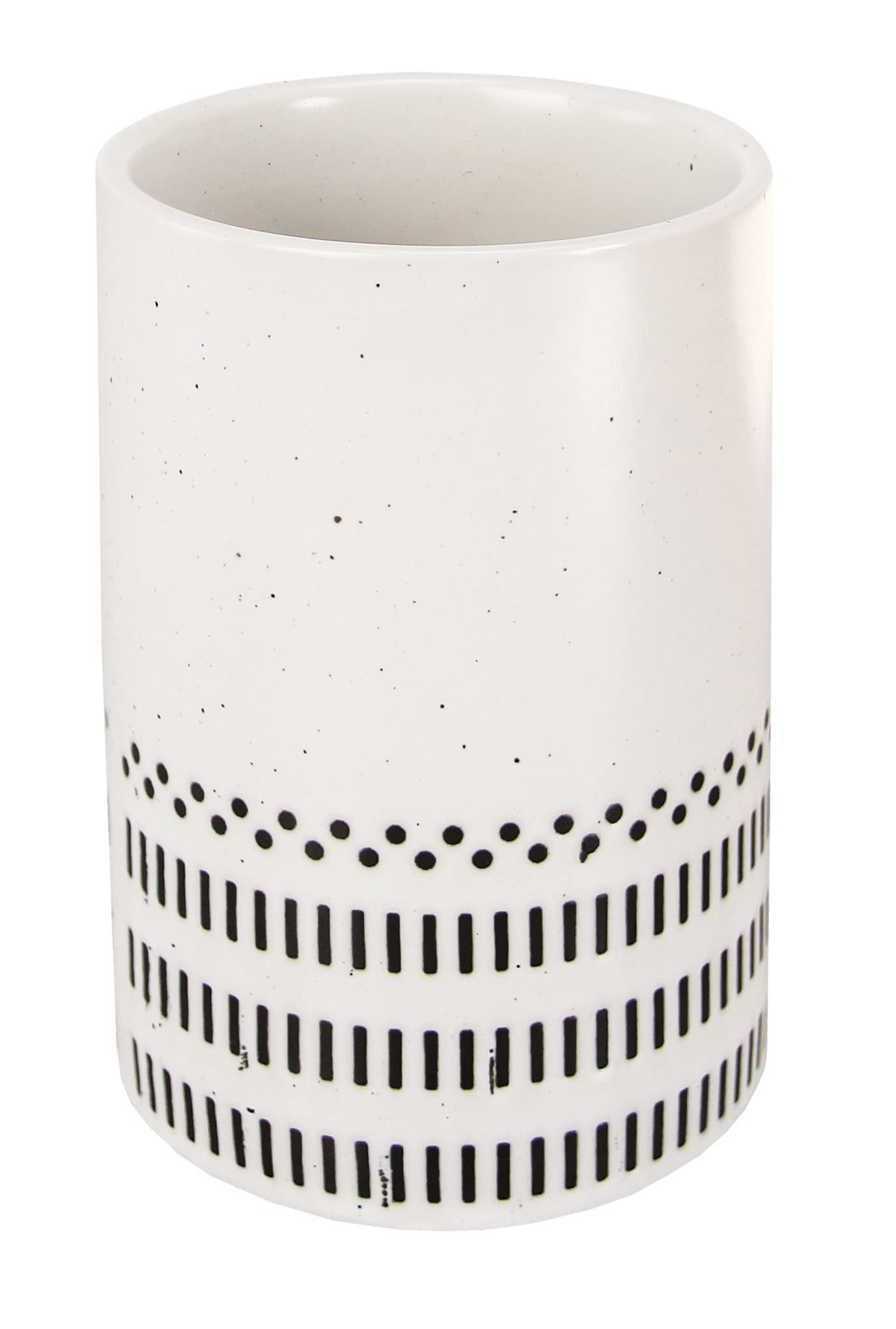 Kleine Wolke Alva toothbrush holder, accessories, colour: black and white, material: stoneware