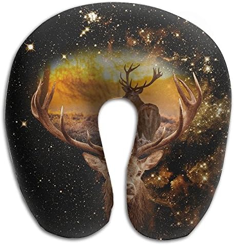 Galaxy Deer Duplex Print Neck Pillow Travel Pillow