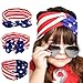 Baby Girl Elastic Headbands Turban Knot Bow knot Rabbit Ears Bow Headwraps JA36 Red,White&Blue (1#)
