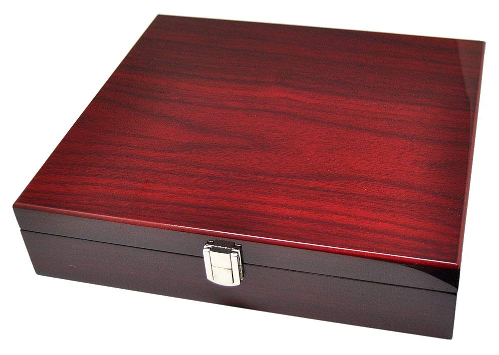 Watch Case Piano Varnish for 10 Watches Bordeaux Red