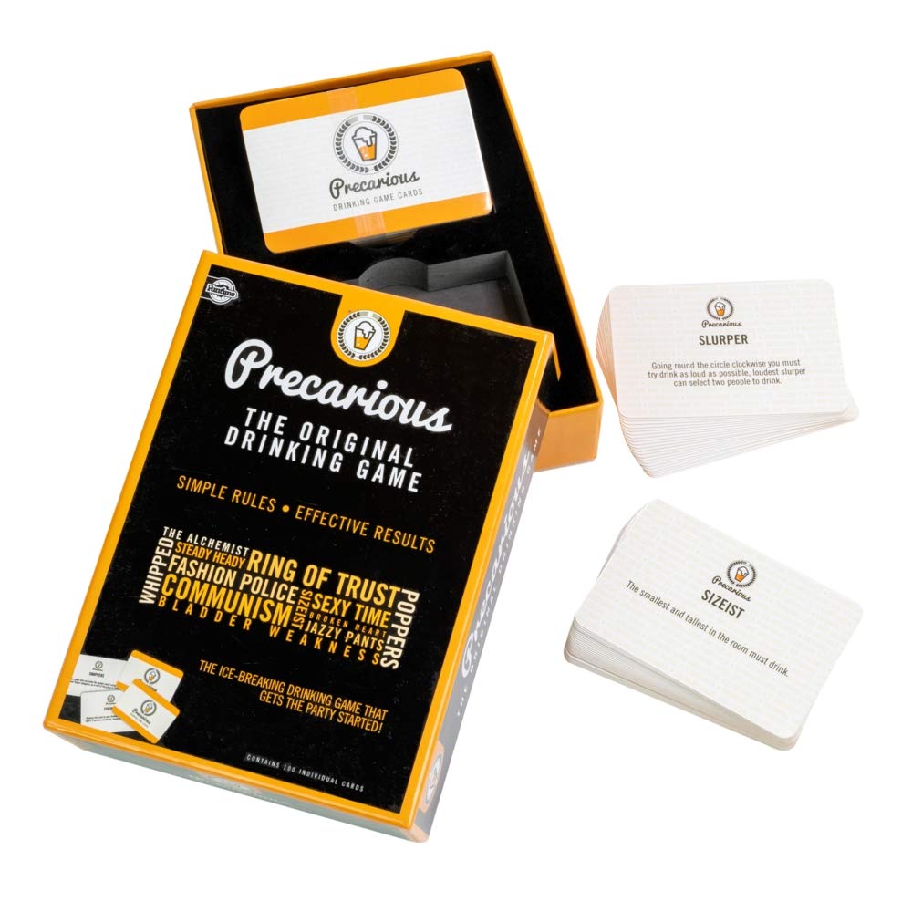 Precarious Drinking game – 100 unique cards to decide who drinks (NEW AND IMPROVED EDITION)