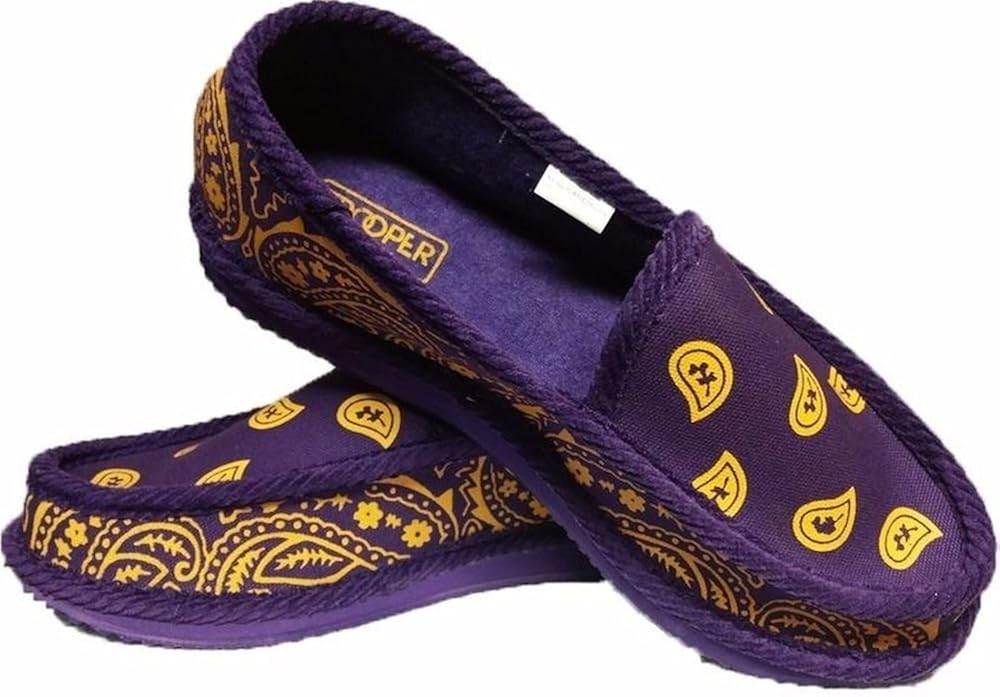 purple & yellow shoes