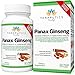 Authentic Korean Red Ginseng - 1000mg (Max Strength) 90 Veggie Caps 4:1 Extract w/ Super High Potency Ginsenosides - 100% Panax Ginseng Root Extract In Every Capsule, Dietary Supplement