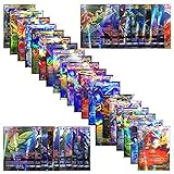 Poke Cards 100Pcs TCG Style Card Holo EX Full Art 59 EX Cards 20 Mega EX Cards 20 GX Cards 1 Energy Card Cards Set (A)