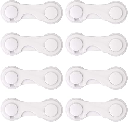 Amazon Qshareベビーガード 8個セット ワンタッチドアストッパー ドアロック 赤ちゃん用ガード とびらロック キャビネットストッパー 安全ロック 指はさみ防止 冷蔵庫 戸棚 引き出し 食器棚 地震 子供 いたずら 対策 防災 など 子供怪我防止 子供守り 使用簡単 ホワイト