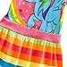 Unicorn Pony Dress Colorful Striped Cartoon Girls Dress (7t, Red)