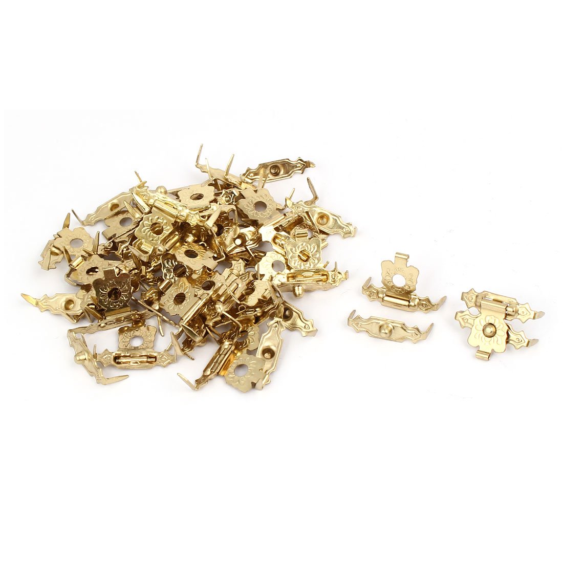 Sourcingmap Box Wooden Case Metal Hasp Hook Lock Lid Latch Catch Gold Tone 30pcs