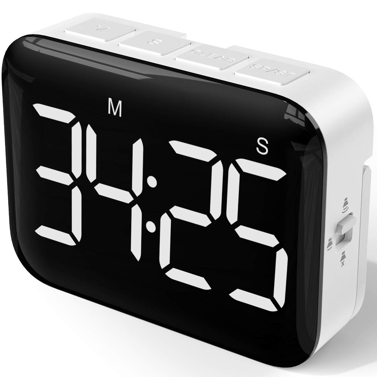 NOKLEAD Digital Kitchen Timer - Magnetic Countdown Count Up Timer with Large LED Display, 2 Brightness, Loud Volume, Easy for Cooking and for Kids Teachers and Seniors to Use (Batteries Included)