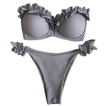 Jaminy Zweiteilig Gebunden Strandmode Bikinioberteil Frau Bandage Badeanzug Bademode Strandkleidung Bandeau Strandmode Bikini