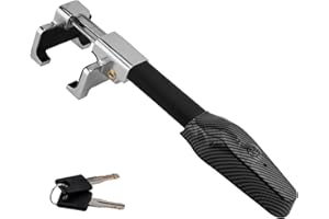 NIGOOLATA Car Steering Wheel Lock with Alarm Heavy Duty Retractable Vehicle Anti-Theft Lock for Auto Truck SUV Van