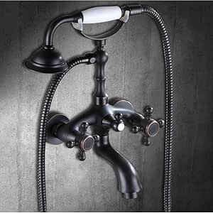 WEILINW Ducha Grifos de bañera Grifos mezcladores de bronce negro Soild