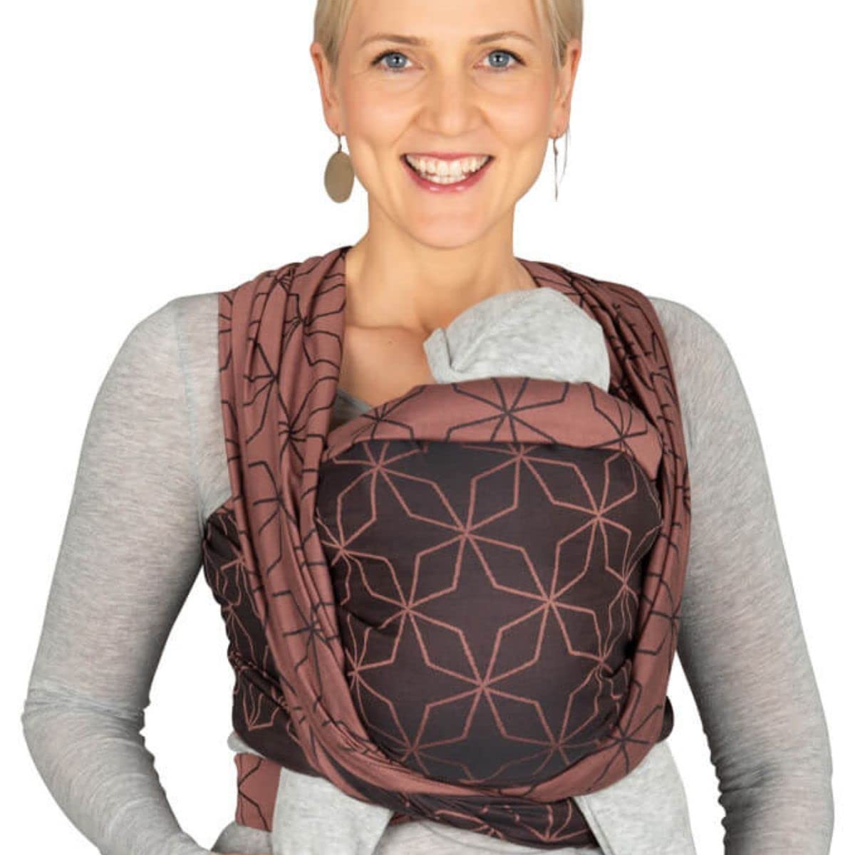 Hoppediz Woven Baby Sling from Birth, 100% Organic Cotton (Organic), Malmö Rose 4.60 m