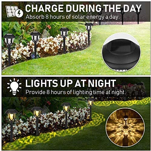 Solarleuchten Garten Warmweiß - [10 Stück] Solar Gartenleuchte Außenleuchte wasserdichte LED Solar Licht Dekoration Licht Solarlampe für Außen Wegbeleuchtung für Außen Villa Rasen