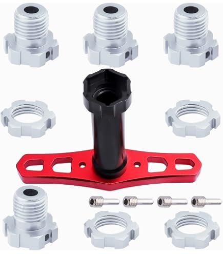 Amazon.com: Traxxas 5353R 17mm Splined Wheel Hubs Red-Anodized, 4