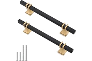 Lepatape 10 Pack 5 Inch Black and Gold Cabinet Pulls Black and Gold Cabinet Handles Kitchen Cabinet Handles Dresser Drawer Pulls Kitchen Cabinet Hardware