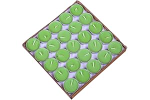 YEDAN Tea Lights Candles, 50 Pack Colorful Tealights Paraffin Pressed Wax About 2 Hours Burn Time for Travel, Centerpiece, Decorative, Gifts, Happy Birthday, New Year(Green)