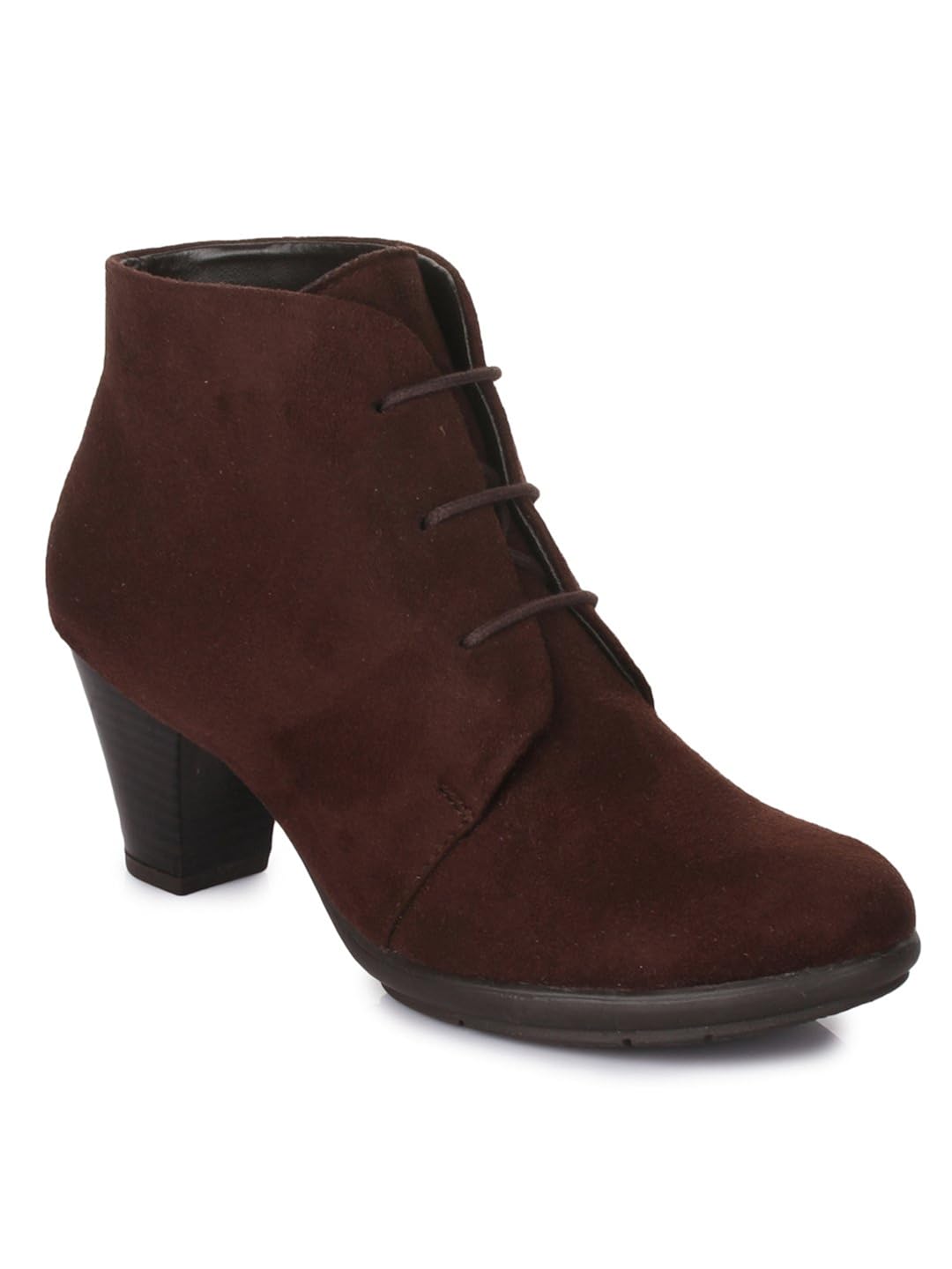 bruno manetti women (ay-102) coffee suede leather heeled boots